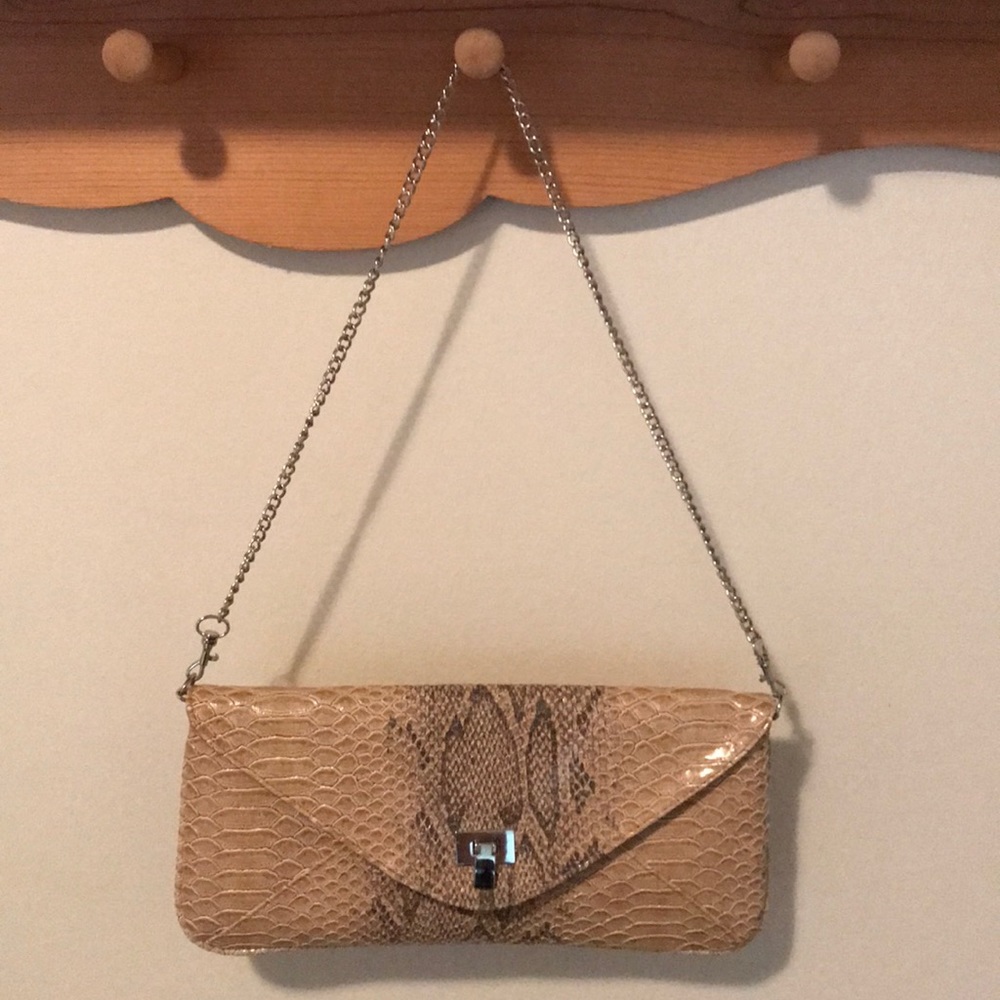 Faux Python Envelope Wristlet/Clutch